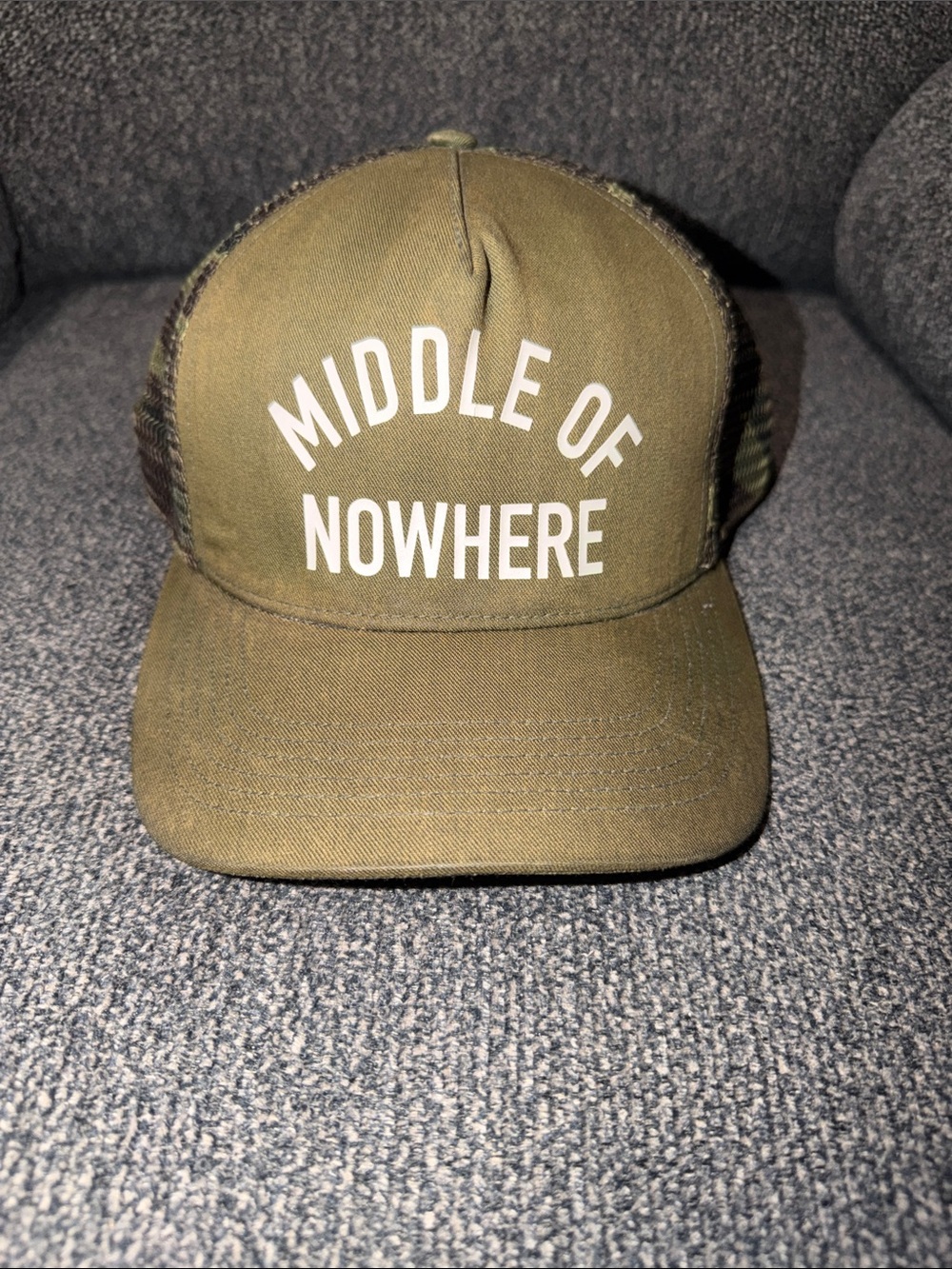 Quiet Life “Middle of Nowhere” camo trucker hat